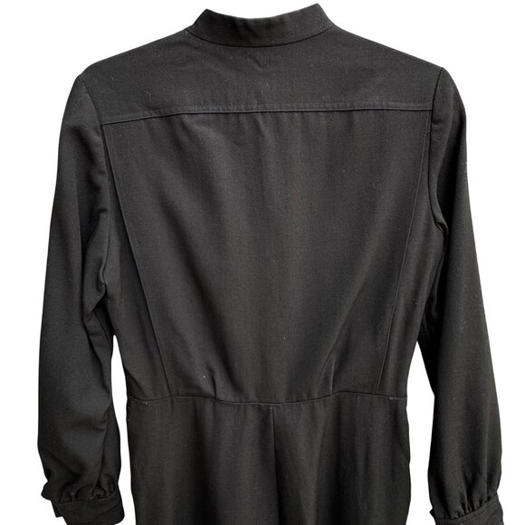 Neiman Marcus Ciao Vintage Womens Black Wool Wide Leg Military Style Jumpsuit 10 - Picture 9 of 11
